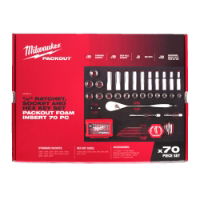 Milwaukee 1/2" 70pc Ratch.Socket Set Foam Insert