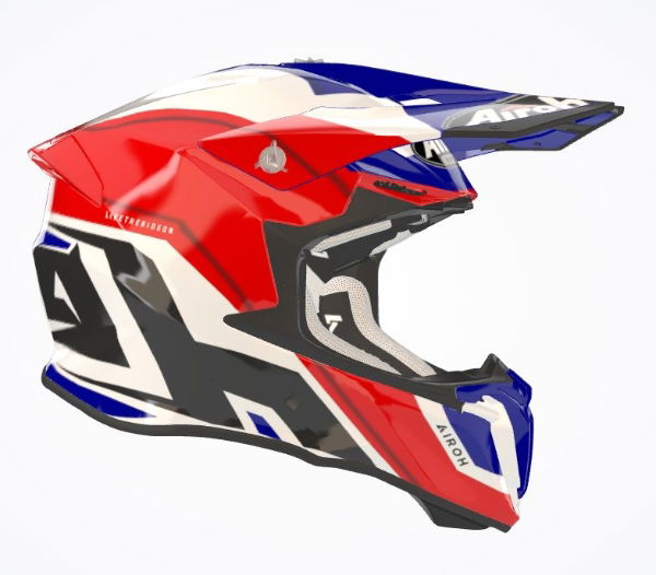 Airoh Twist 2.0 Shaken Blue Gloss MX Helmet