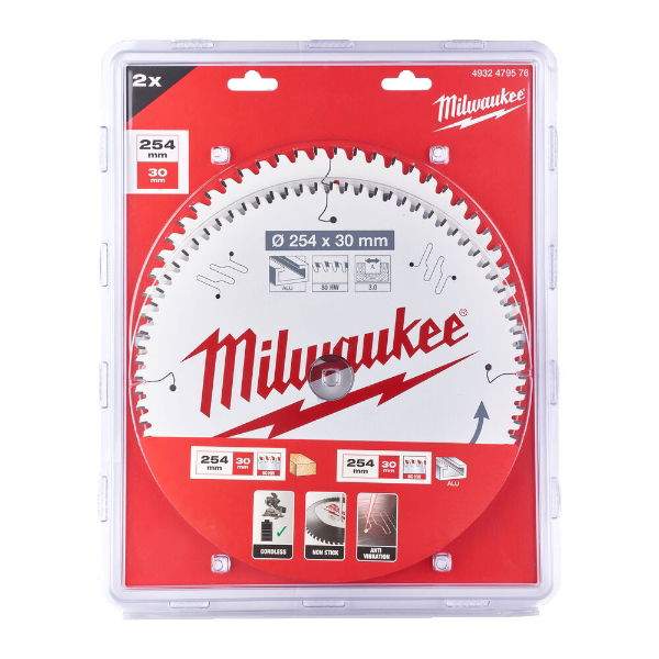 MILWAUKEE TWIN PACK CIRC. SAW BLADES K254 X 60/80T