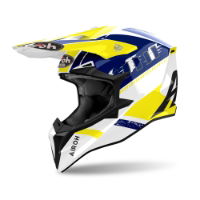 Airoh Wraaap Feel Yellow/Blue Gloss MX Helmet