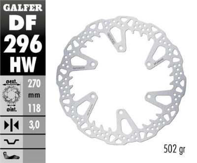 GALFER DF296W 260x3mm FRONT SHARK WAVEY DISC