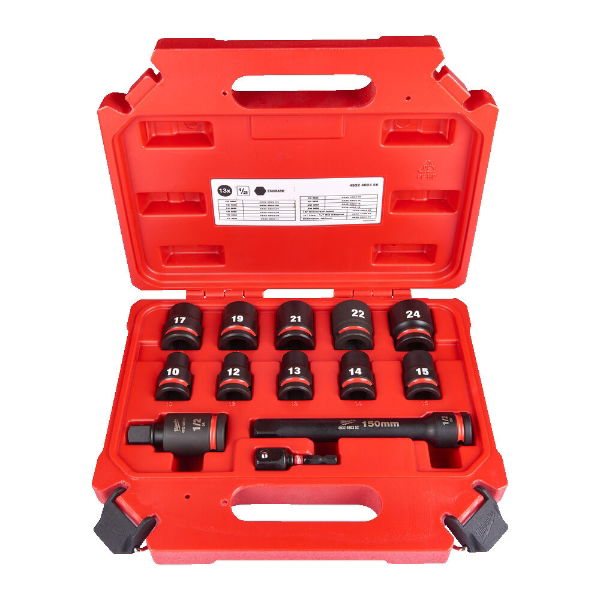 Milwaukee 1/2 ShW Hex Standard Socket Set - 13pc