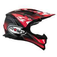 SUOMY ALPHA WAVES MATT RED/SILVER MX HELMET