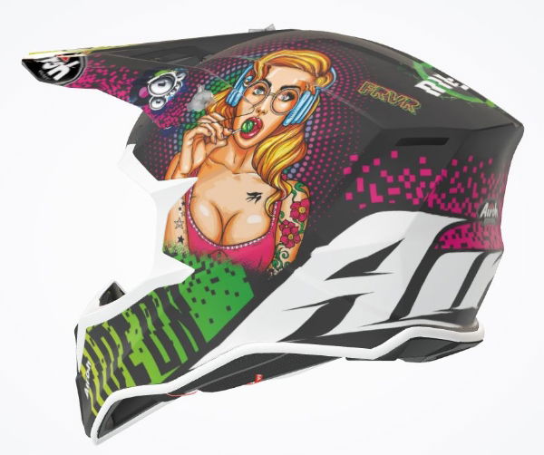 Airoh Wraap Youth Pin Up Matt MX Helmet