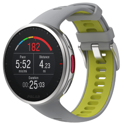 Polar Vantage V2+HR Watch - Silver & Grey/Lime