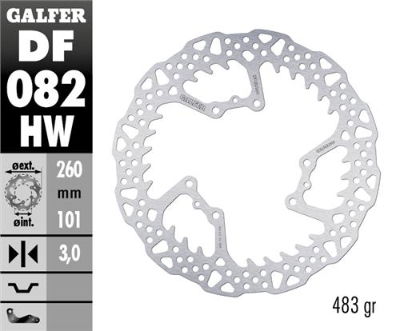 GALFER DF082HW 260x3mm FRONT SHARK WAVEY DISC