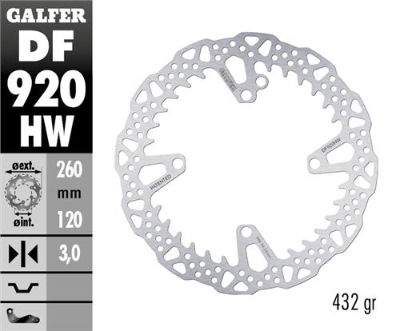 GALFER DF920HW 260x3mm FRONT SHARK WAVEY DISC