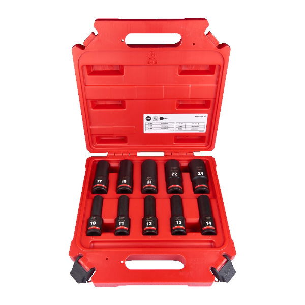 Milwaukee 1/2 ShW Hex Deep Socket Set - 10pc