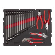 Milwaukee 19pc Spanner & Plier Pack Kit - Foam Insert