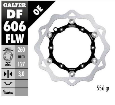 GALFER DF606FLW 260x3.2mm FLOATING FRONT WAVEY DISC