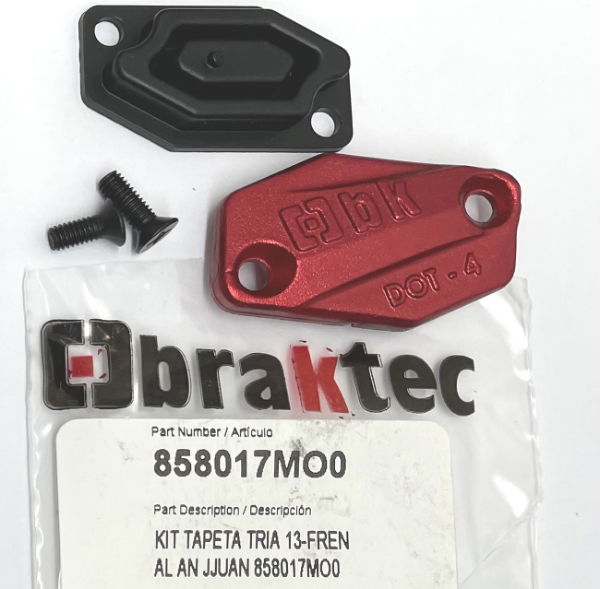 BRAKTEC FRONT BRAKE M/CYL CAP/SEAL - RED