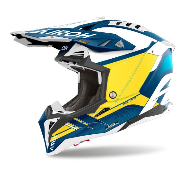 Airoh Aviator 3 Saber Blue Matt MX Helmet 22:06