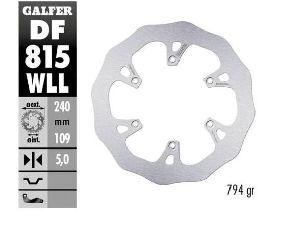 GALFER DF815WLL 240mm SOLID REAR DISC - BETA