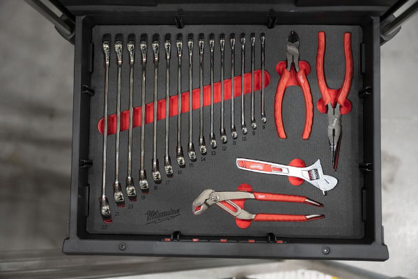 Milwaukee 19pc Spanner & Plier Pack Kit - Foam Insert