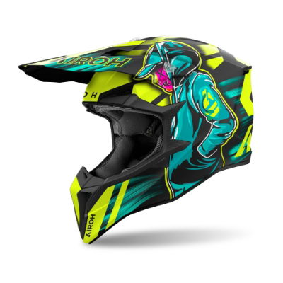 Airoh Wraaap Cyber Yellow Matt MX Helmet