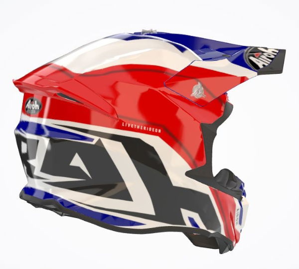 Airoh Twist 2.0 Shaken Blue Gloss MX Helmet