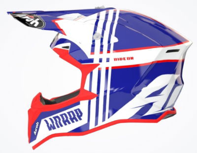 Airoh Wraap Youth Broken Blue/Red MX Helmet