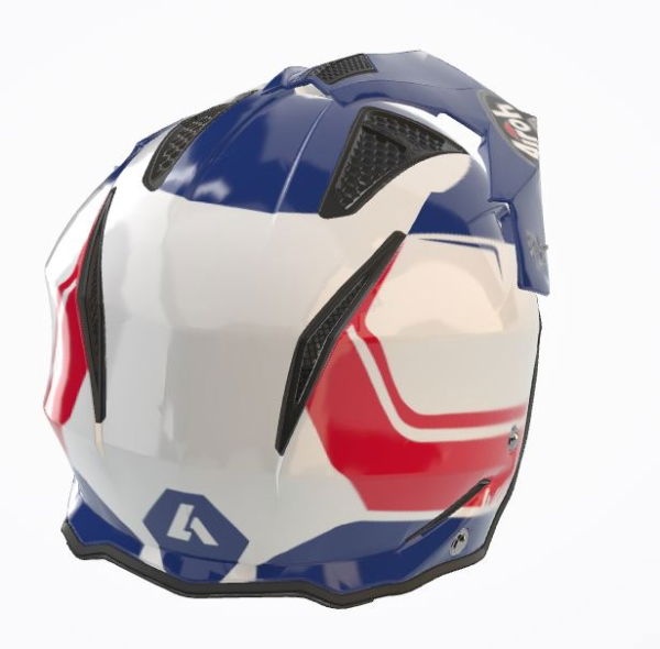 Airoh TRRS Keen Blue/Red Gloss Trials Helmet