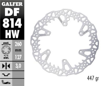 GALFER DF814W 260x3mm FRONT SHARK WAVEY DISC