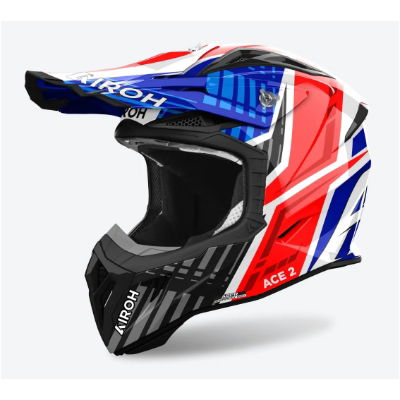 Airoh Aviator Ace 2 Proud Blue/Red Gloss MX Helmet