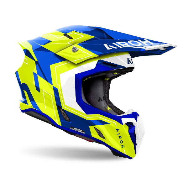 Airoh Twist 3 Dizzy Blue/Yellow Gloss MX Helmet