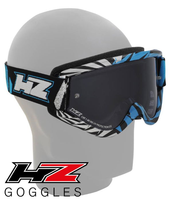 HZ VORTEX SILVER/LIGHT BLUE MX GOGGLES