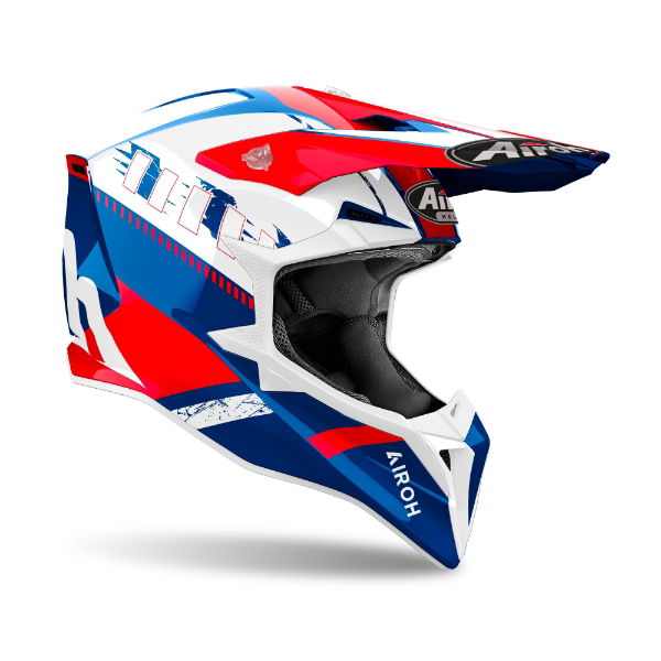 Airoh Wraaap Feel Blue/Red Gloss MX Helmet